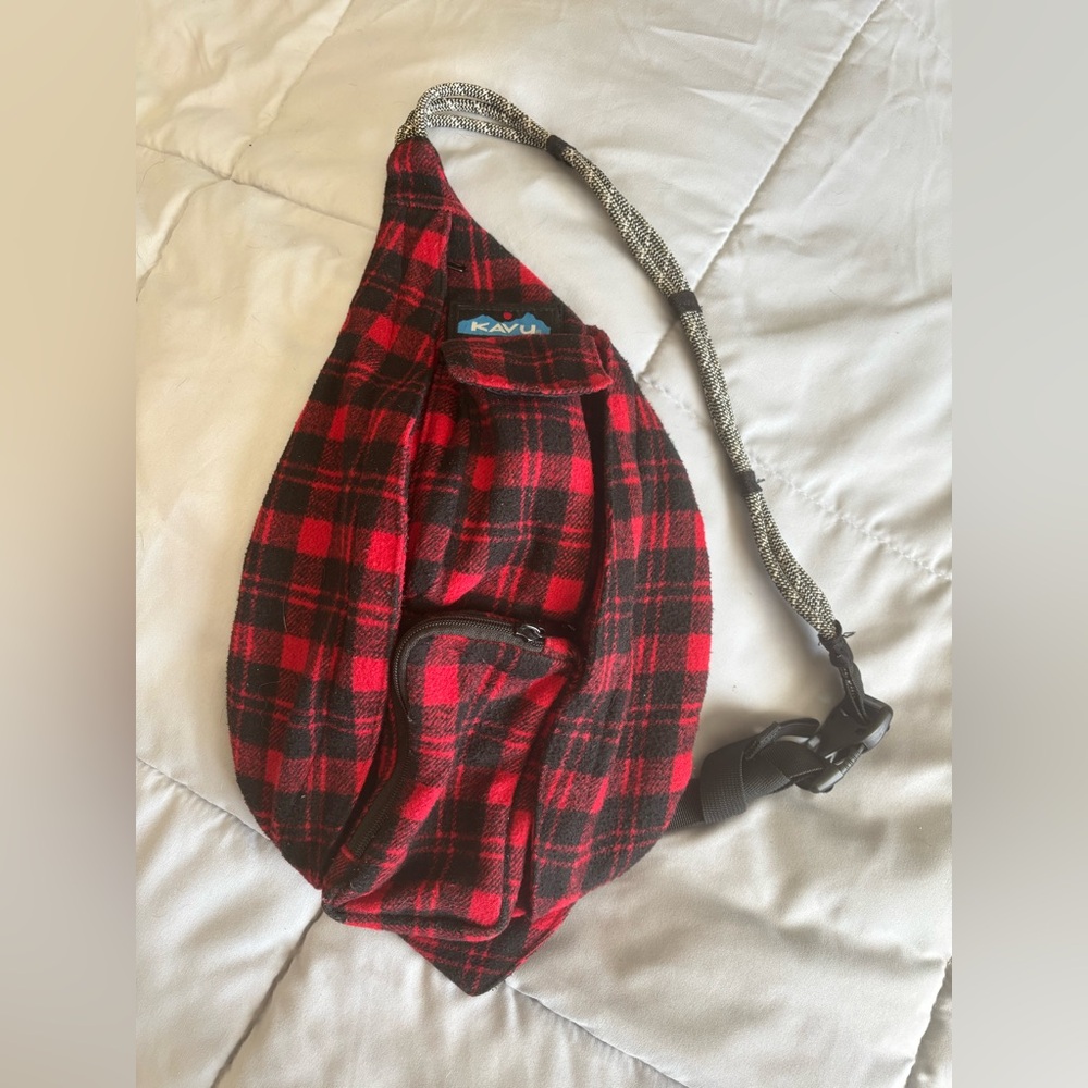 Kavu Buffalo Plaid Polar Sling Bag